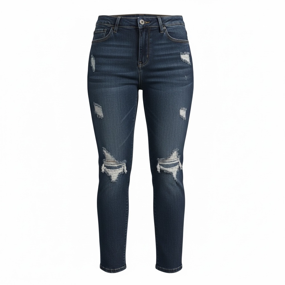 True Craft Blue Cropped Baggy Straight Jeans – Women’s 8